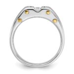 14k Two-tone IBGoodman Men's Polished and Satin 1/4 carat Diamond Complete Ring - Image 2