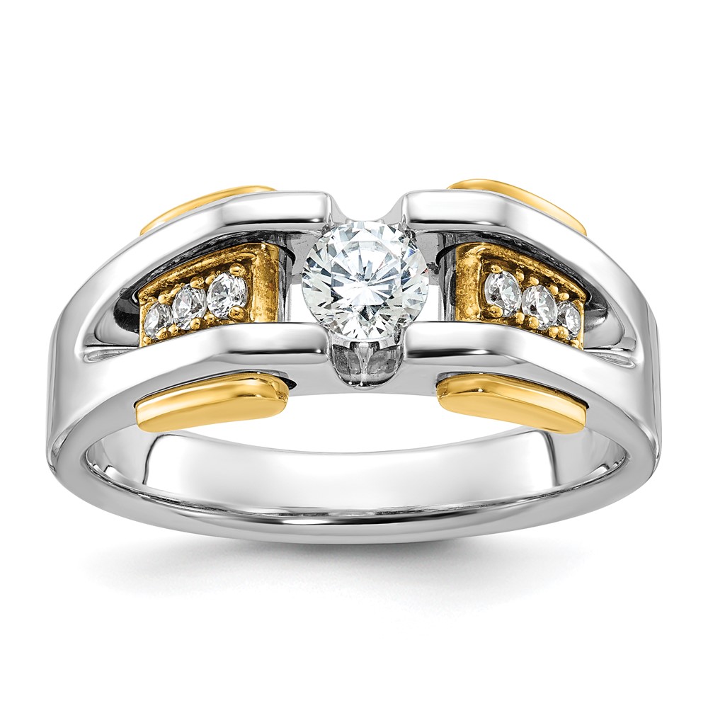 B63464-4WYAA-1.jpg IBGoodman 14k Two-tone 1/2 carat Lab Grown Diamond VS/SI+ G+ Complete Men's Ring - Image 1