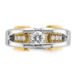 14k Two-tone IBGoodman Men's 1/2 carat Diamond Complete Ring - Image 6