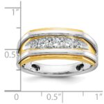 IBGoodman 14k Two-tone Men's Polished 5-Stone 1/2 Carat AA Quality Diamond Ring - Image 2