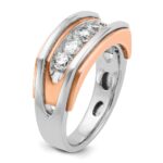 IBGoodman 10k White and Rose Gold Men's Polished and Cut-Out 5-Stone 1 Carat A Quality Diamond Ring - Image 8