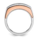 IBGoodman 14k Two Tone Rose and White Gold 1 carat Lab Grown Diamond VS/SI+ G+ Complete Five Stone Cut Out Men's Ring - Image 2