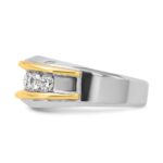 14k Two-tone IBGoodman Men's Polished 7-Stone Ring Mounting - Image 5