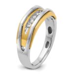 IBGoodman 10k Two-tone Men's Polished 5-Stone 1/4 Carat A Quality Diamond Ring - Image 6