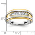 IBGoodman 14k Two-tone Men's Polished 5-Stone 1/4 Carat AA Quality Diamond Ring - Image 3