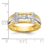 IBGoodman 10k Two-tone Men's Polished Satin and Cut-Out 1/5 Carat A Quality Diamond Cross Ring - Image 3