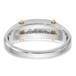 IBGoodman 14k Two-tone Men's Polished Satin and Cut-Out 5-Stone 1/4 Carat AA Quality Diamond Ring - Image 6