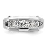 IBGoodman 14k White Gold Five Stone Polished and Satin Men's Ring Mounting - Image 5