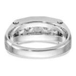 IBGoodman 14k White Gold Five Stone Polished and Satin Men's Ring Mounting - Image 7
