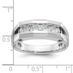 IBGoodman 14k White Gold Five Stone Polished and Satin Men's Ring Mounting - Image 3