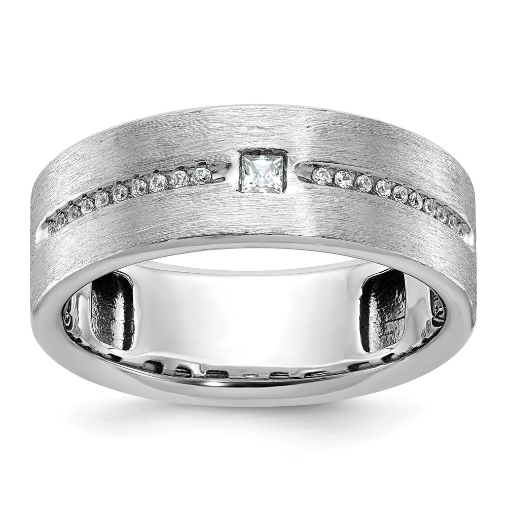 B63650-4WAA.jpg 14k White Gold IBGoodman Men's Polished and Satin Ring Mounting - Image 1