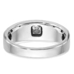 14k White Gold IBGoodman Men's Polished and Satin 1/6 carat Diamond Complete Ring - Image 7