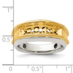 14k Two-tone IBGoodman Men's Polished 5-Stone Ring Mounting - Image 3