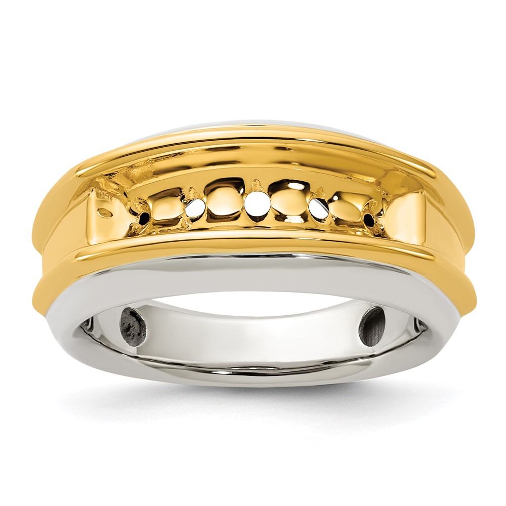 B63686-4WY.jpg 14k Two-tone IBGoodman Men's Polished 5-Stone Ring Mounting - Image 1