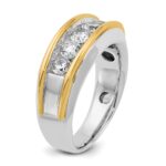 IBGoodman 14k Two-tone Men's Polished 5-Stone 1 Carat AA Quality Diamond Ring - Image 8