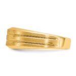 10k IBGoodman Men's Polished and Satin Diamond Complete Ring - Image 5