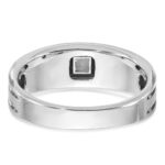 14k White Gold IBGoodman Men's Polished and Satin 1/6 carat Diamond Complete Ring - Image 7