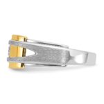 14k Two-tone IBGoodman Men's Polished and Satin 1/5 carat Diamond Complete Ring - Image 5