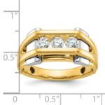 14k Two-tone IBGoodman Men's Polished 3-Stone 1/2 Carat AA Quality Diamond Ring - Image 3