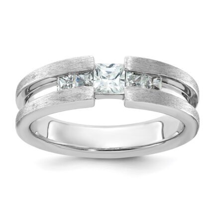 14k White Gold IBGoodman Men's 3/4 carat Diamond Complete Ring