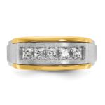 IBGoodman 14k Two-tone 1 carat Lab Grown Diamond VS/SI+ G+ Complete Polished and Satin Men's Ring - Image 4