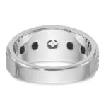 IBGoodman 14k White Gold with Black Rhodium 1/3 carat Lab Grown Diamond VS/SI+ G+ Complete Polished and Grooved Men's Ring - Image 5