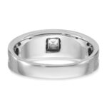 14k White Gold with Black Rhodium IBGoodman Men's Polished and Brushed Black and White Diamond Complete Ring - Image 7