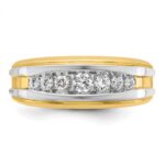 IBGoodman 14k with White Rhodium Men's Polished 7-Stone Ring Mounting - Image 4