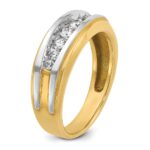IBGoodman 14k with White Rhodium Men's Polished 7-Stone 1/2 Carat AA Quality Diamond Ring - Image 6