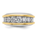 IBGoodman 14k Two-tone 2 carat Lab Grown Diamond VS/SI+ G+ Complete Men's Ring - Image 4