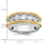 14k Two-tone IBGoodman Men's Polished 7-Stone Ring Mounting - Image 2