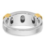 IBGoodman 14k Two-tone Men's Polished and Textured 5-Stone 1 Carat AA Quality Diamond Ring - Image 7