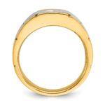 10k Two-tone IBGoodman Men's Polished and Satin Diamond Complete Ring - Image 2
