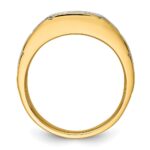 IBGoodman 14k Two-tone Men's Polished Satin and Grooved Ring Mounting - Image 2