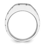 True Origin IBGoodman 14k White Gold 1 carat Lab Grown Diamond VS/SI+ G+ Complete Polished and Satin Men's Ring - Image 2
