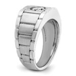 IBGoodman 14k White Gold Polished and Satin Men's Ring Mounting - Image 6