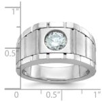 True Origin IBGoodman 14k White Gold 1 carat Lab Grown Diamond VS/SI+ G+ Complete Polished and Satin Men's Ring - Image 3