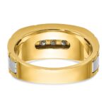 IBGoodman 14k Two-tone Men's Polished and Satin 5-Stone 1/2 Carat AA Quality Diamond Ring - Image 5