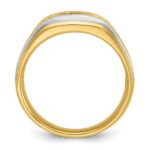 14k IBGoodman Men's Polished Satin and Grooved 5-Stone Ring Mounting - Image 2