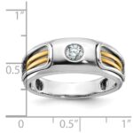 14k Two-tone IBGoodman Men's Polished and Cut-Out Ring Mounting - Image 3