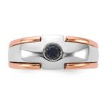 14k Two-tone White/Rose Gold IBGoodman Men's 1/4 carat Black Diamond Complete Ring - Image 4