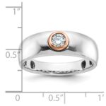 14k Two-tone White/Rose Gold IBGoodman Men's 1/4 carat Diamond Complete Ring - Image 3