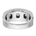 IBGoodman 14k White Gold 1 carat Lab Grown Diamond VS/SI+ G+ Five Stone Complete Polished and Satin Men's Ring - Image 5