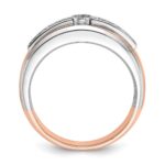 14k Two-tone White/Rose Gold IBGoodman Men's 1/5 carat Diamond Complete Ring - Image 2