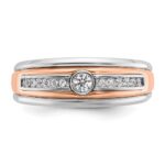 14k Two-tone White/Rose Gold IBGoodman Men's Diamond Ring Mounting - Image 6