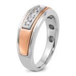 IBGoodman 14k White and Rose Gold Men's Polished 5-Stone Ring Mounting - Image 5