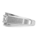 IBGoodman 10k White Gold Men's Polished and Satin 3-Row 1 1/4 Carat A Quality Diamond Ring - Image 5