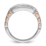 IBGoodman 14k Two Tone Rose and White Gold 1 carat Lab Grown Diamond VS/SI+ G+ Complete Two-Row Cut-Out Men's Ring - Image 2