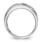 IBGoodman 14k White Gold Polished and Grooved Men's Ring Mounting - Image 2