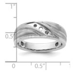 IBGoodman 14k White Gold Polished and Grooved Men's Ring Mounting - Image 3